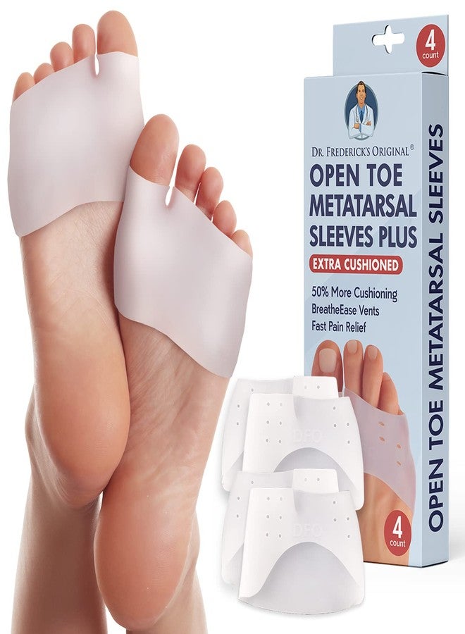 Dr. Frederick's Original Metatarsal Sleeves Plus - 50% More Cushioning - 4 Pieces - Metatarsal Pads for Women & Men - Image 1
